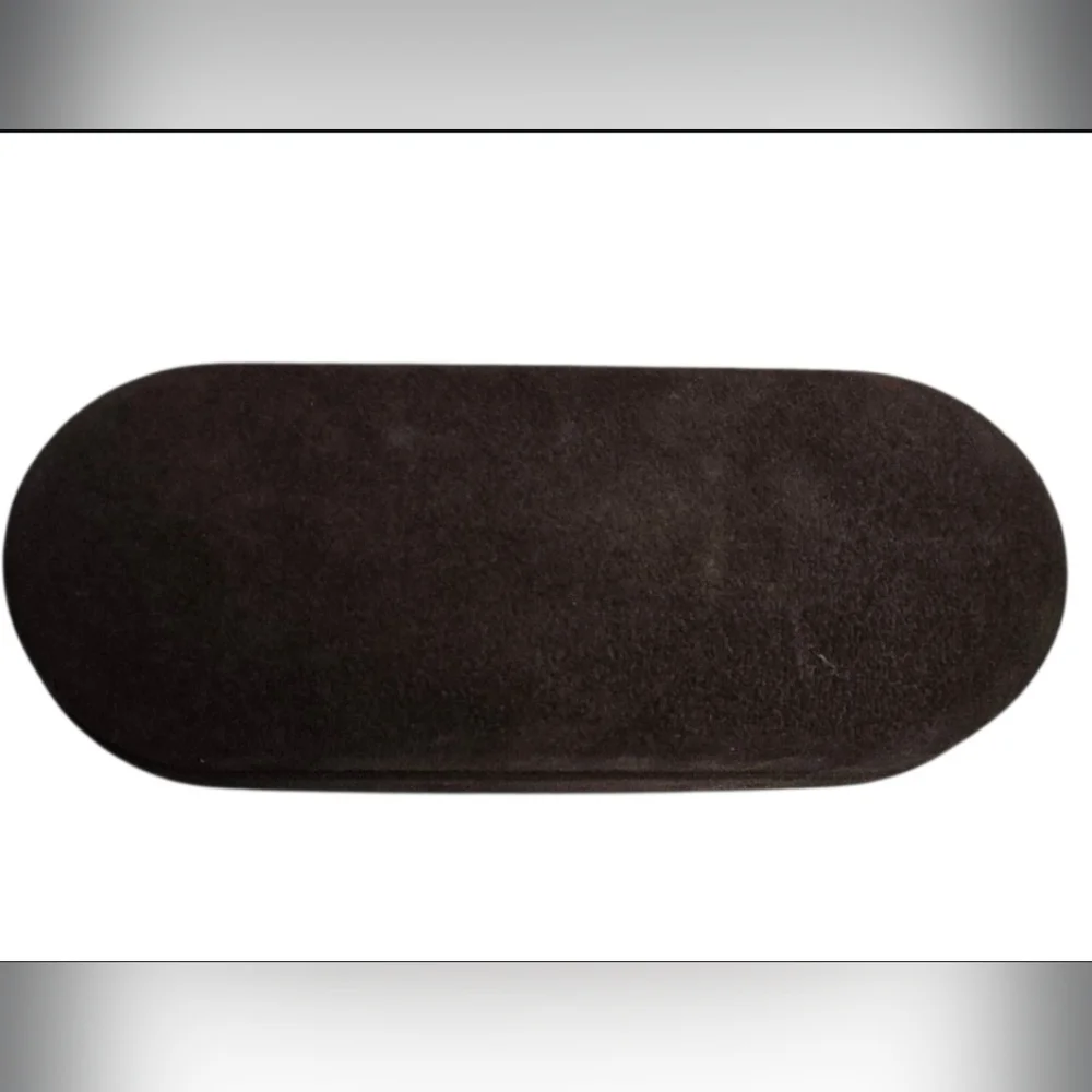 Tom Ford Chocolate Brown Velvet Hard Clam Shell Eyeglass Case w/ Cleaning Cloth